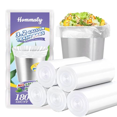 3 Gallon 180pcs Small Clear Trash Bags(Fit 2.6-3.2 Gal) Plastic Strong Clear Garbage Bags,Bathroom Trash Can Bin Liners,Waste Basket Liner,Fit 10-13 Liter, 2.5-2.6 Gallon,3.2Gallon(3-Clear180) - size: 180 Count (Pack of 1), style: 3Gal-Clear-180