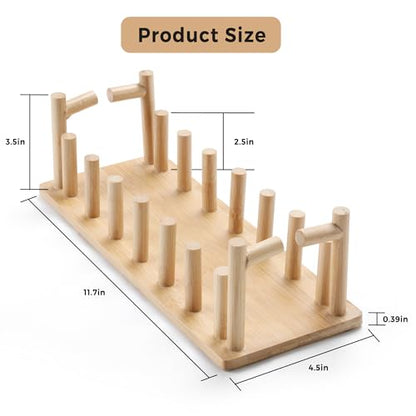 Bamboo Hat Rack – 1-Pack Hat Organizer for Baseball Caps, Free-Standing Hat Holder for 18 Caps, Ideal for Closet, Bedroom, Dresser