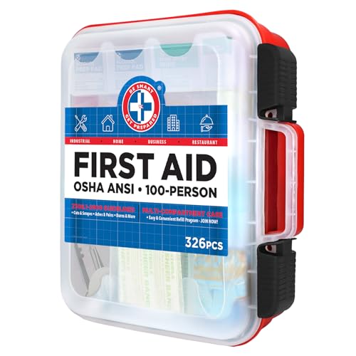 Be Smart Get Prepared 326 Pc OSHA ANSI First Aid Kit Hard Case 100 People