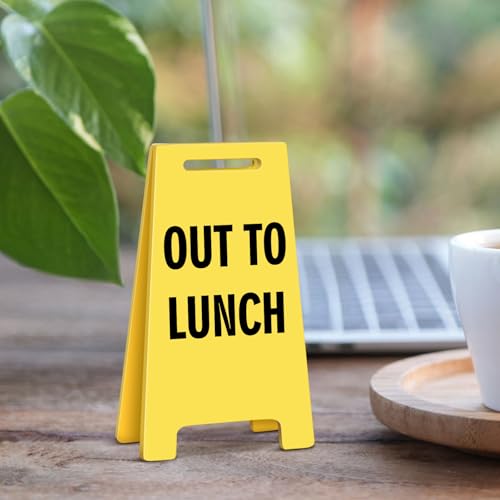 Funny Office Desk Accessories Decor OUT TO LUNCH Acrylic Mini Floor Do Not Disturb Sign Funny Cute Gag Office Decorations Gifts for Work Women - style: OUT TO LUNCH