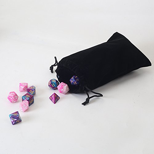 HRX Package 20pcs Velvet Bags 5x7 in for Jewelry Gift Packaging (Black) - color: Black