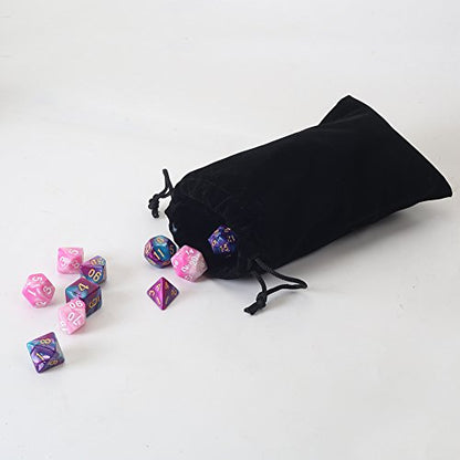 HRX Package 20pcs Velvet Bags 5x7 in for Jewelry Gift Packaging (Black) - color: Black