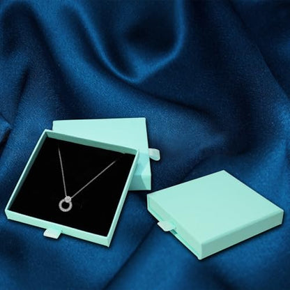 4 Pcs Jewelry Gift Box, 3.5×3.5x0.7Inch Cardboard Jewelry Boxes, Fancy Necklace Bracelet Earring Drawer Organizer Box, Kraft Empty Jewellery Boxes for Necklace Ring Earring Display Box(Blue) - color: Blue