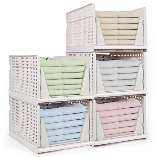 yazi 5XL Stackable Plastic Closet Storage Baskets - size: 5XL