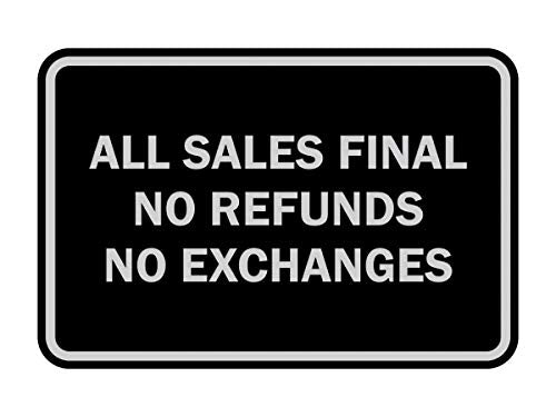 Signs ByLITA Classic Framed All Sales Final Sign (Black/Silver) - Small 1 Pack - color: Black / Silver, size: Small (4" x 6") 1 Pack
