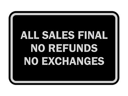 Signs ByLITA Classic Framed All Sales Final Sign (Black/Silver) - Medium 5 Pack - color: Black / Silver, size: Med (5" x 7") 5 Pack