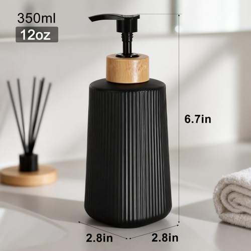 Glass Hand Soap Dispenser for Bathroom, Refillable Kitchen Dish Pump Bottle