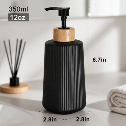 Glass Hand Soap Dispenser for Bathroom, Refillable Kitchen Dish Pump Bottle