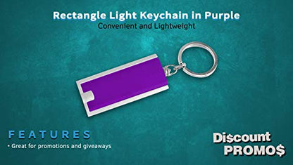 DISCOUNT PROMOS 10 Flashlight Keychains Pack - Rectangle, Plastic - Purple - color: Purple, size: 10 keychains