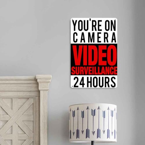 You're on Camera Security Warning Surveillance Vintage Metal Sign 8X12 Inch
