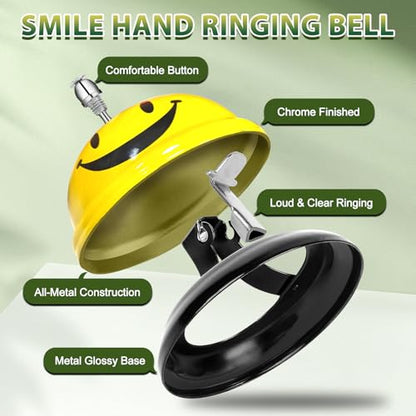UCEC Ring Service Call Bell Smile Hand Ringing Bell for Hotel Counter - size: 2 Bells
