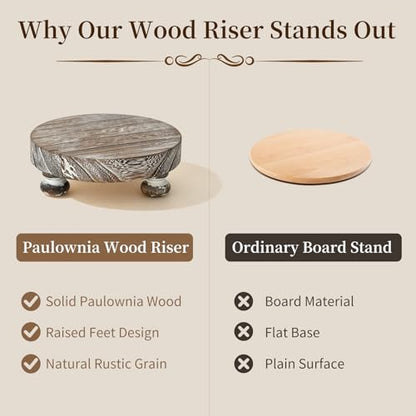 Romadedi Whitewashed Wood Riser, Pillar Candle Holder, 4.7 in, 2 Packs - color: Whitewashed, size: 2 PCS