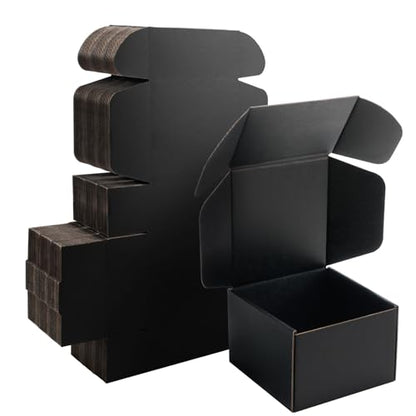 6x6x4 inch Black Shipping Boxes for Small Business- Set of 25 - color: Black, size: 6x6x4