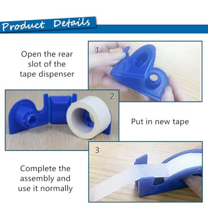 Mini Tape Cutter Portable Tape Dispenser, Blue, 6 PCS