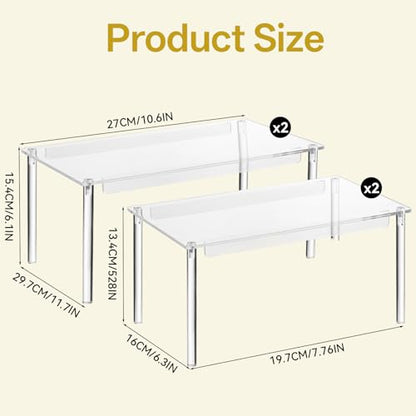 4 Pack Clear Kitchen Cabinet Organizer