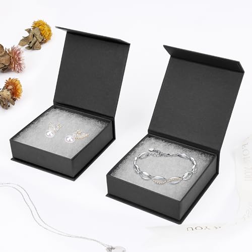 Jewelry Gift Boxes, 20 Pack 3.5x3.5x1.18 inch Small Jewelry Boxes, Small Gift Box for Necklaces Bracelet Earring Ring Gift packaging(Black) - color: black1