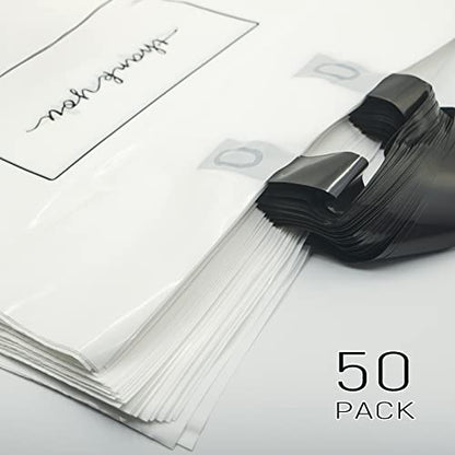 Thank You Shopping Bags - Soft Loop Handles White 50Pcs 12x15In - color: White, style: 12x15 in