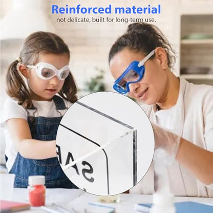 Acrylic Safety Glasses Dispenser，Clear Wall-Mount or Stand Organizer for Industrial Dental & Lab Use Holds Disposable Goggles & PPE Gloves