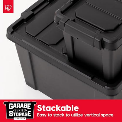IRIS USA 6-Pack 5 Gal Heavy Duty Lockable Storage Totes with lids, Black - color: Black, size: 5 Gal - 6 Pack