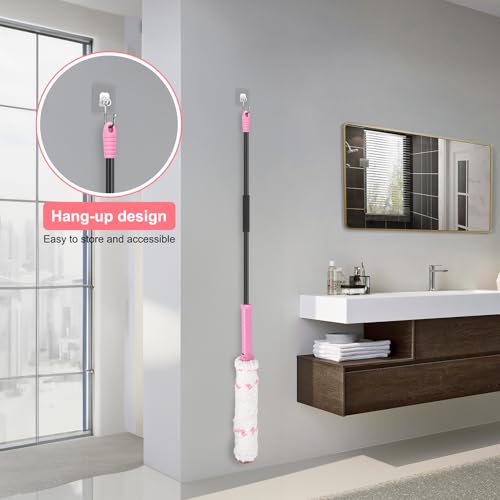 KeFanta Self Wringing Twist Mop, Microfiber Floor Mop with Wringer, 57 inch - color: Pink (1 Handle & 1 Mop Head)