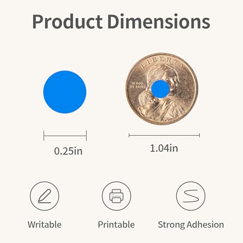 1/4" Blue Dot Stickers Small Tiny Mini Little Circle Stickers - color: Blue, size: 1/4 INCH
