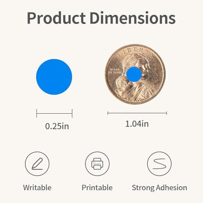 1/4" Blue Dot Stickers Small Tiny Mini Little Circle Stickers - color: Blue, size: 1/4 INCH