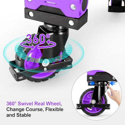 2-in-1 Foldable Hand Truck Dolly,330lb Cart Retractable,4 & 2 Wheel,Purple - color: Purple, size: 330lbs