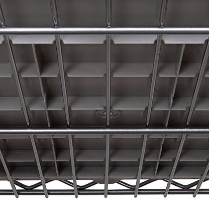 7-Tier NSF 12-Bin Steel Wire Shelving Rack, 25"W x 14"D x 56"H, Gray - color: Gray, size: Includes 12 Bins