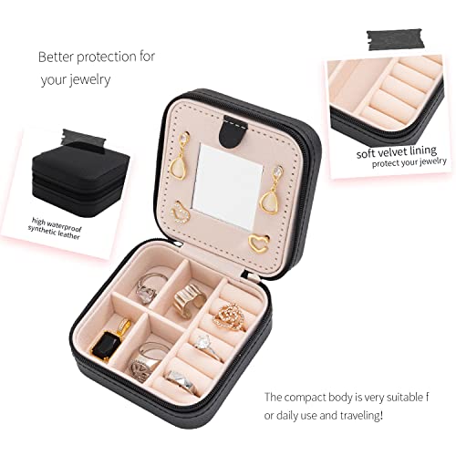 KElofoN Jewelry Case & Box Organizer - Small, Mirrored, for Girls & Women (Black-5) - color: Black-5