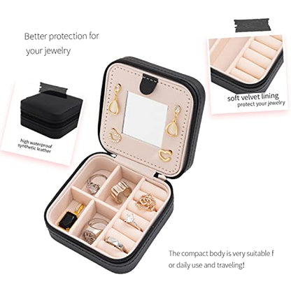 KElofoN Jewelry Case & Box Organizer - Small, Mirrored, for Girls & Women (Black-5) - color: Black-5