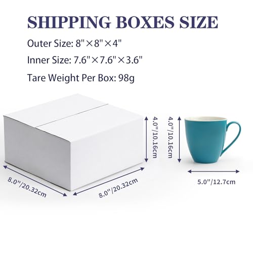 40 Pack Small Shipping Boxes 8x8x4 Inches - size: 8x8x4