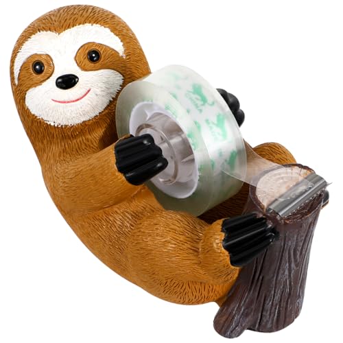 Uonlytech Sloth Tape Dispenser Cute Tape Holder Desk Accessory Portable Cartoon Cutter Tool for Office Home Workshop Small Size 5.35 X 2.75 X 2.55 in