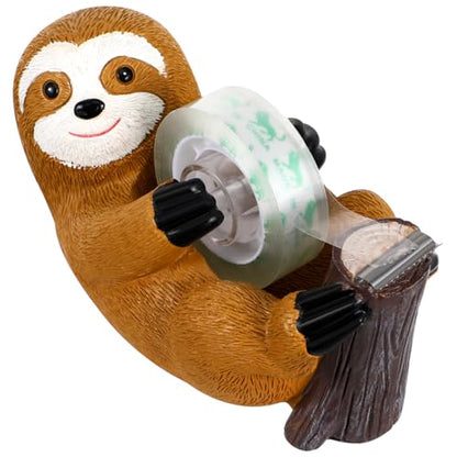 Uonlytech Sloth Tape Dispenser Cute Tape Holder Desk Accessory Portable Cartoon Cutter Tool for Office Home Workshop Small Size 5.35 X 2.75 X 2.55 in