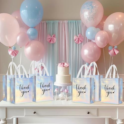 Sweetude 30 Thank You Non Woven Gift Bag, 10 x 8 x 4 Inch, Laser - color: Laser, size: 10 X 8 X 4 Inch