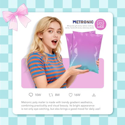 Metronic Cute Poly Mailers 10x13 1200PC Shipping Bags for Small Business - color: PinkGreen, size: 10x13" 1200PC
