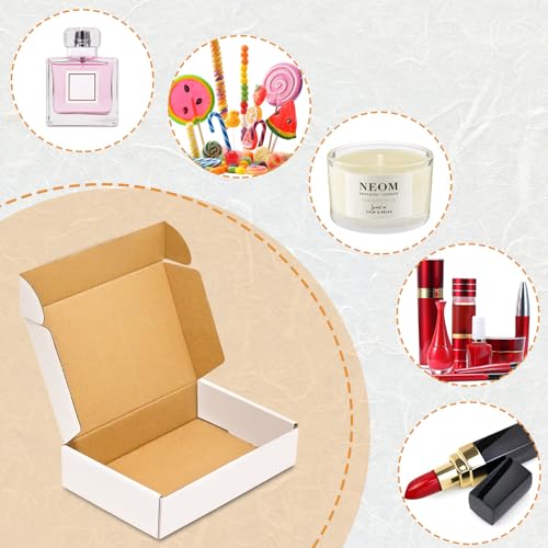 50 pack Small Shipping Box,4x4x1''Corrugated Mailer, Cardboard Box, White - size: 4X4X1