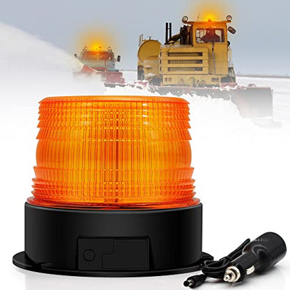 AnTom 2PCS Wireless Strobe Light Amber Warning Beacon Light for Trucks - color: Amber 2PCS