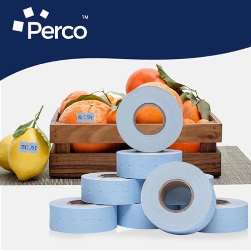 Perco 1-Line Blue Blank Price & Date Gun Labels – 32 Rolls, 32,000 Count - color: Blue, size: 4 Sleeves