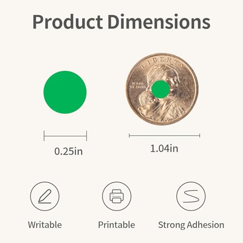 1/4" Green Dot Stickers Small Tiny Mini Little Circle Stickers - color: Green, size: 1/4 INCH