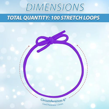 Mandala Crafts 6 Inch Purple Pre-Tied Stretch Loops for Gift Wrapping - color: Purple, size: 6 Inches