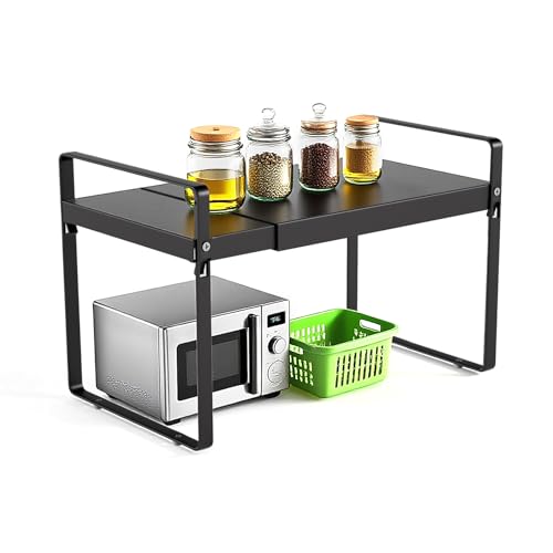 Expandable Cabinet Shelf Organizer, 9 Inch Deep, Black, 1 Pack - color: Black, size: 9" Deep | 1-Pack