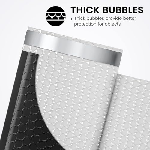 Fuxury Black Bubble Mailers 4x8" Padded Envelopes 1 Pallet 19200 Pack Bulk - color: Black, size: 4x8" 19200PC