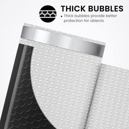 Fuxury Black Bubble Mailers 4x8" Padded Envelopes 1 Pallet 19200 Pack Bulk - color: Black, size: 4x8" 19200PC