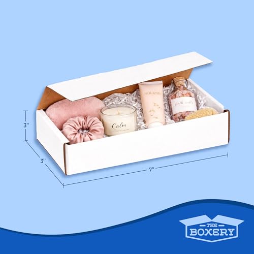 The Boxery Corrugated Mailers White Tuck Shipping Boxes (7x3x3) - size: 7x3x3