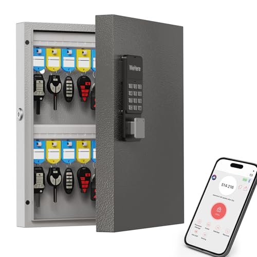 32 Key Lock Box Smart Key Organier Cabinet with Keypad & App for Office - size: 2.3inx11.3inx14.1in