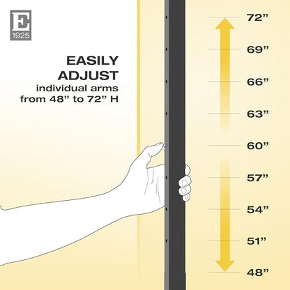 Econoco 4-Way High Cap. Garment Rack, 22in Arms, 48–72in H - color: Satin Chrome