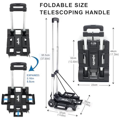 Folding Hand Truck Aluminum Trolley,Small Dolly, Foldable Hand Cart, - color: 2 Wheel Aluminium