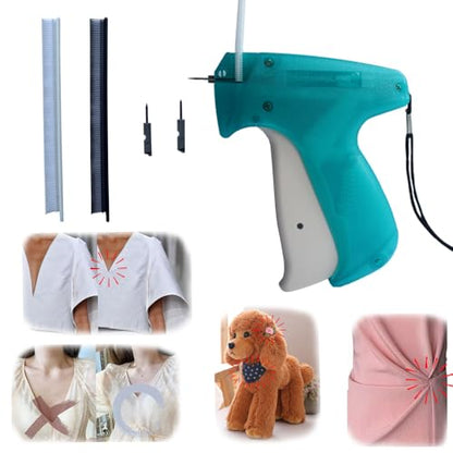 Micro Tagging Gun - Simple & Easy Sewing Kit With 3 Needles & 1800 White & Black Fine Fasteners for Quilting, Sweing, Hemming & Wrinkle Design