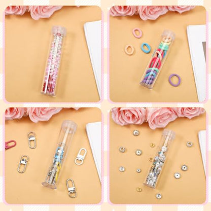 40 Pcs Coin Storage Tube, Plastic Round Clear Penny Coin Tube with Screw Lid, Penny Coins Holder Container Organizer for Coins Collection Supplies Bank Rolls