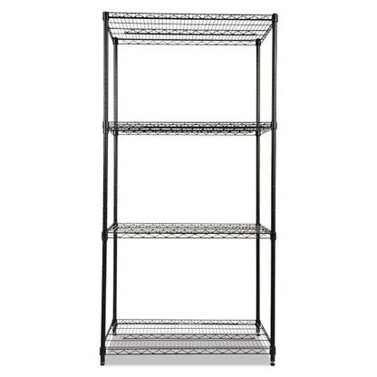 Alera NSF Certified Industrial Four-Shelf Wire Shelving Kit, 36w x 24d x 72h, Black - color: Black, size: 36" x 24" x 72"
